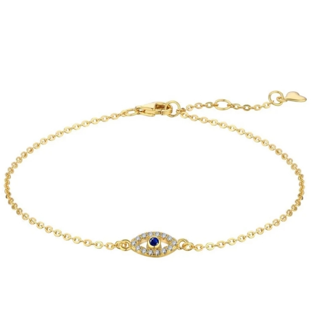 925 Sterling Silver Evil Eye‎ Bracelet NEW